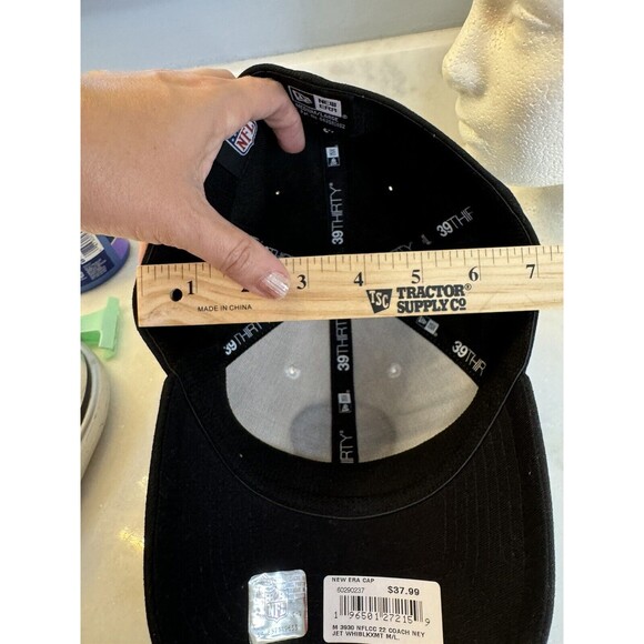 New York Jets New Era White/Black 2022 NFL Crucial Catch 39THIRTY Flex Hat M/L - Picture 9 of 13